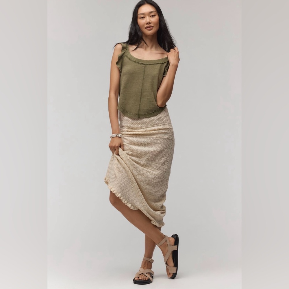 Ruffle-Trim Scoop-Neck Tank Top
Pilcro Anthropologie In: Garden Green